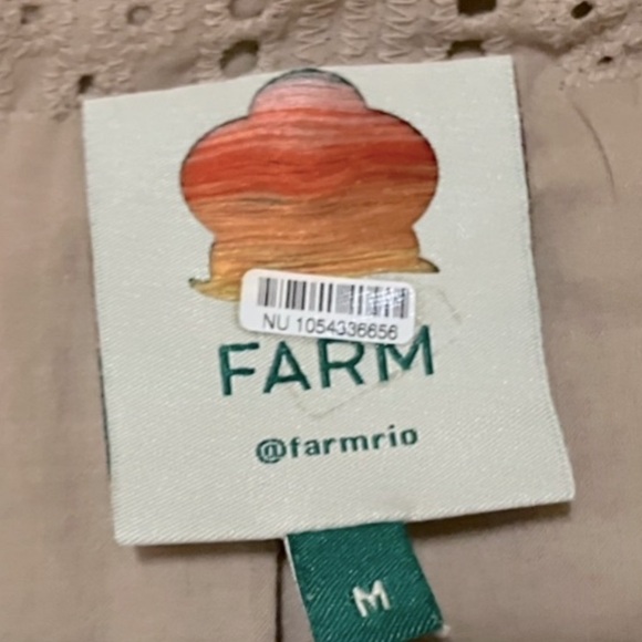 EUC FARM RIO Tan Cotton Eyelet Trench Coat Size M - Picture 7 of 7